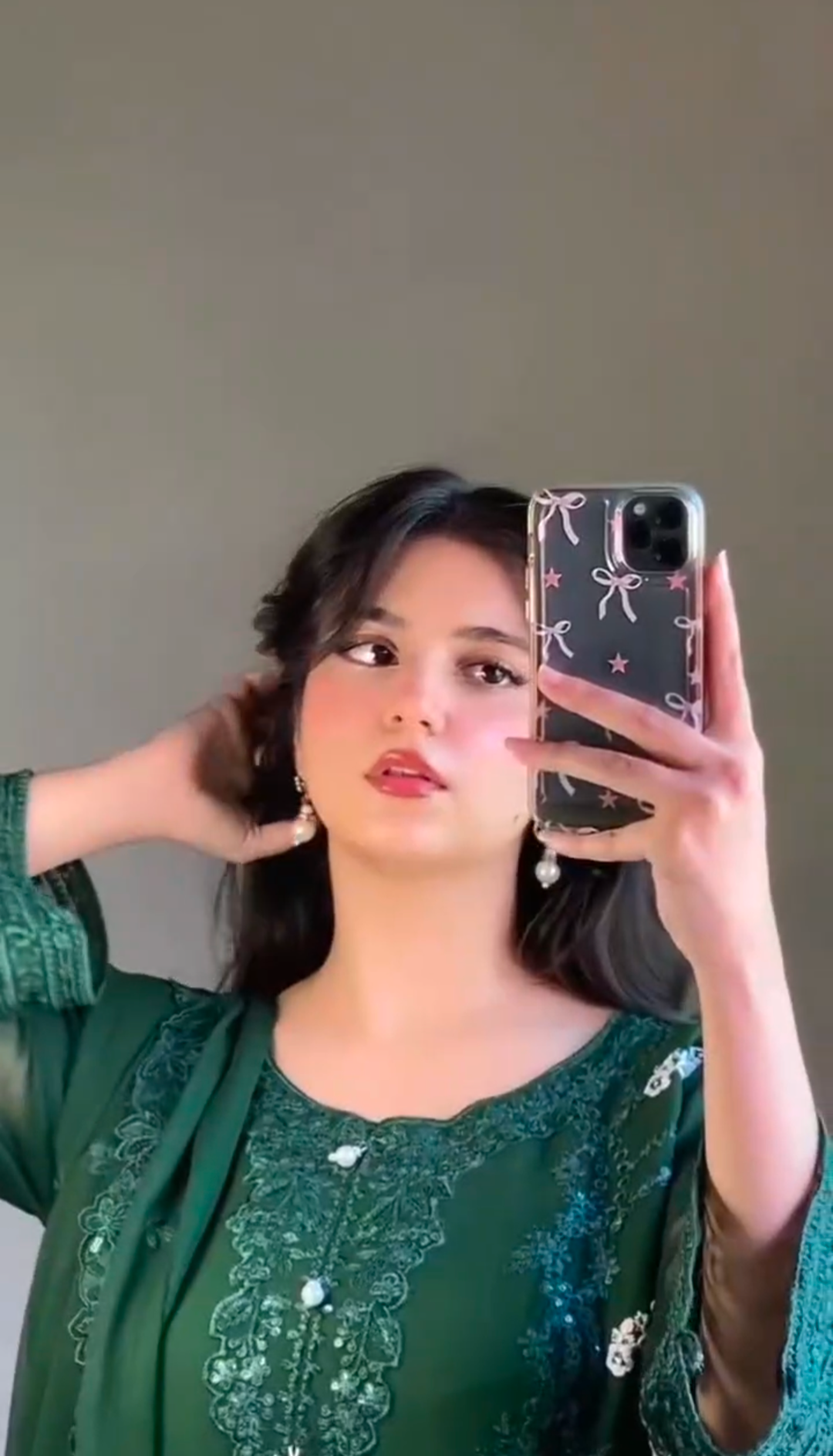 4-Piece Indian Jorjet Embroidered Suit with Inner, Cotton Pants & Chiffon Dupatta - Image 2