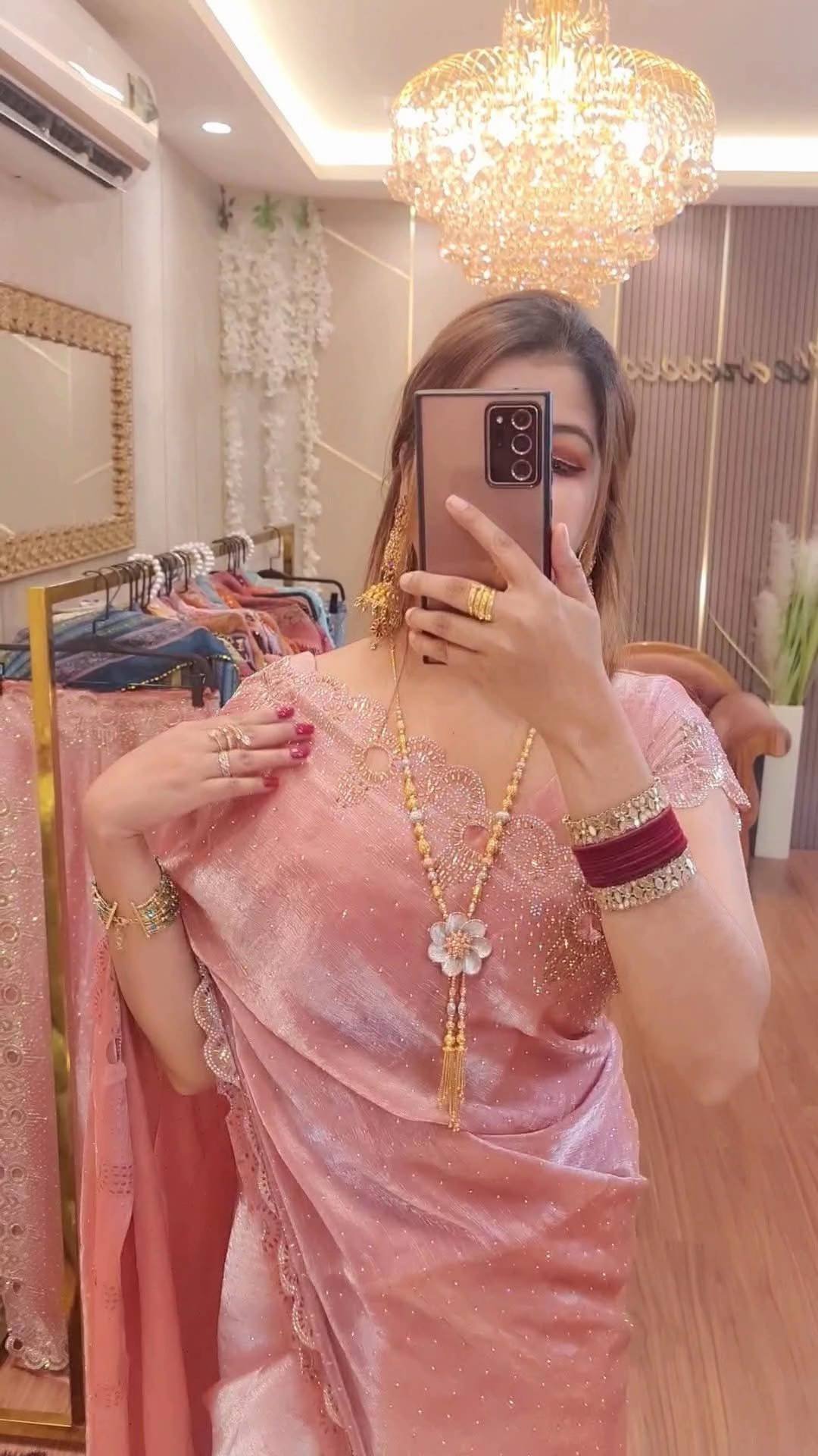 Indian Imported Jimichoo Designer Saree – Pink